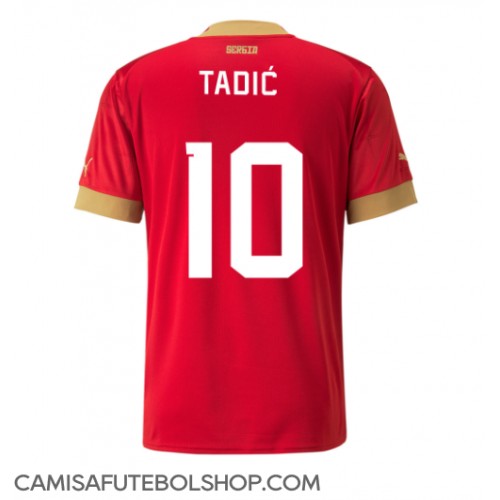 Camisa de time de futebol Sérvia Dusan Tadic #10 Replicas 1º Equipamento Mundo 2022 Manga Curta